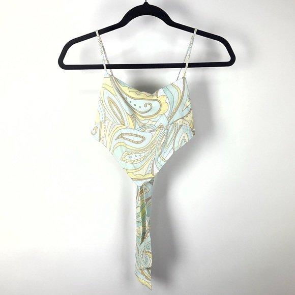 Forever 21 Womens Multicolor Paisley Tie Back Bandana Hem Cami Tank Top - Picture 1 of 5